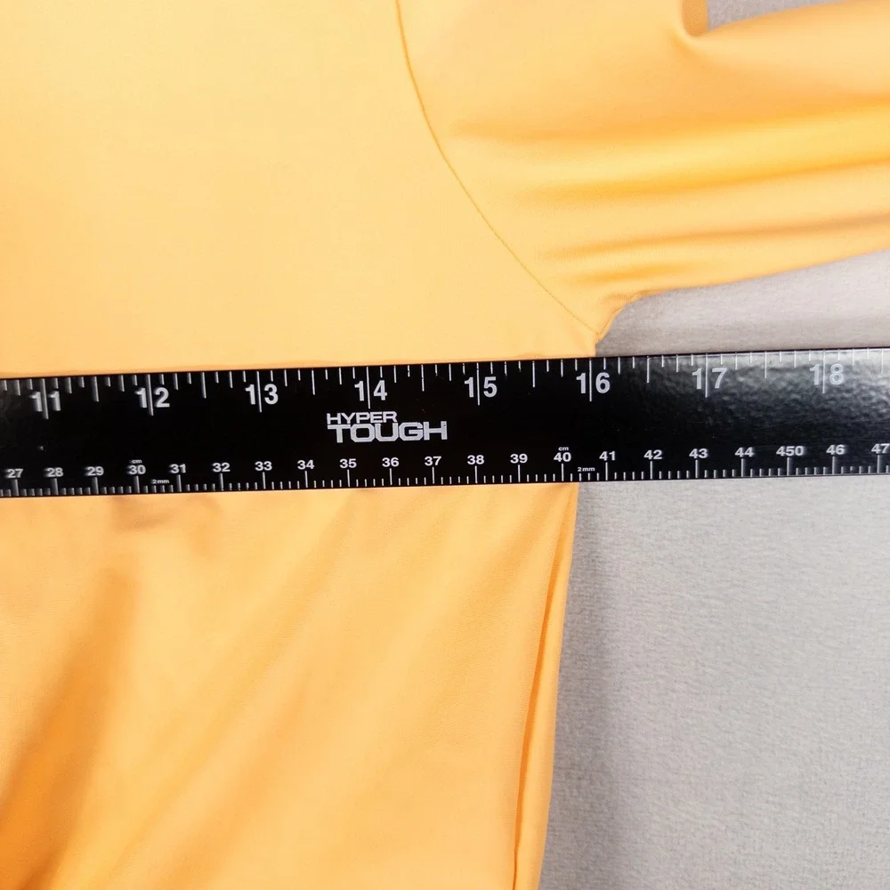 Old Navy Rash Guard Girl XXL 18 Yellow Orange Long Sleeve Front Tie Cropped Swim
